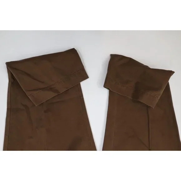Vintage 90s Ralph Lauren Mens 36x30 Faded Wide Leg Chino Pants Brown Cotton